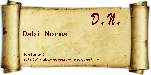 Dabi Norma névjegykártya